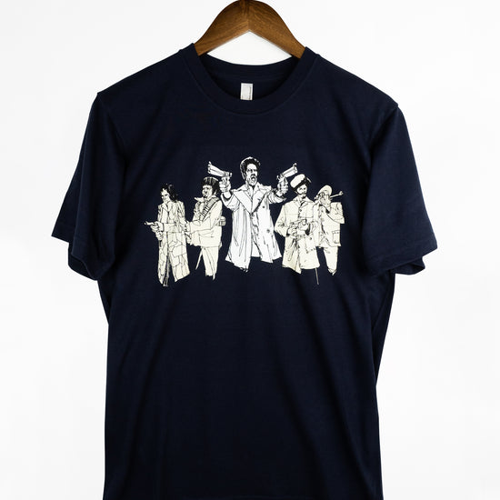 BLACK DYNAMITE! Mens "Black Dynamite Crew" Tee - Navy by Titmouse Front View