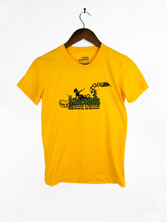 BLACK DYNAMITE! Womens "Anaconda Malt Liquor" Tee by Titmouse Front View