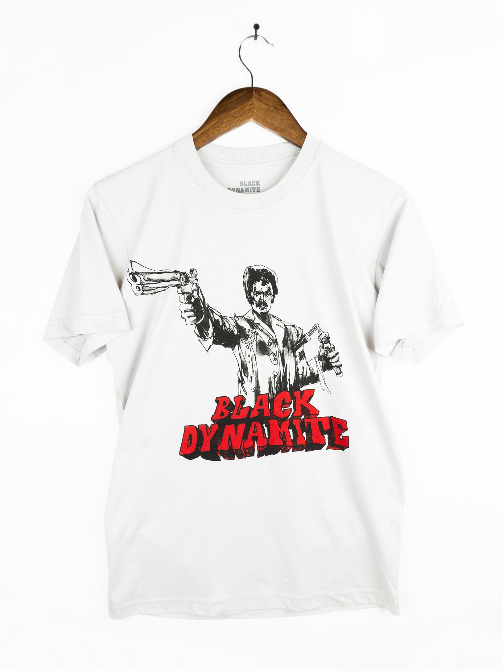 BLACK DYNAMITE! Mens Logo Tee - Grey by Titmouse Front View