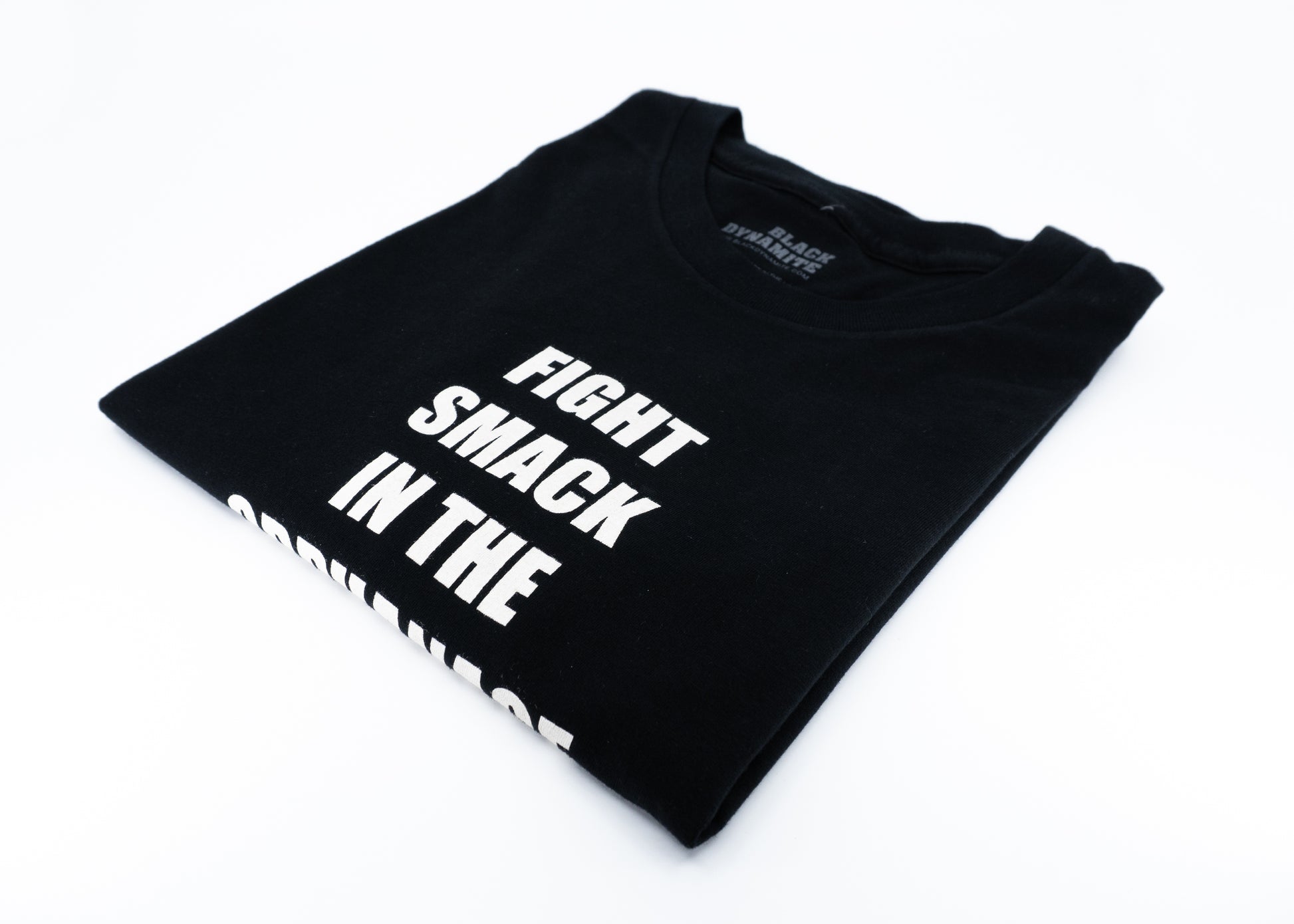 BLACK DYNAMITE! "Fight Smack in the Orphanage" Small Text Tee by Titmouse Detail View