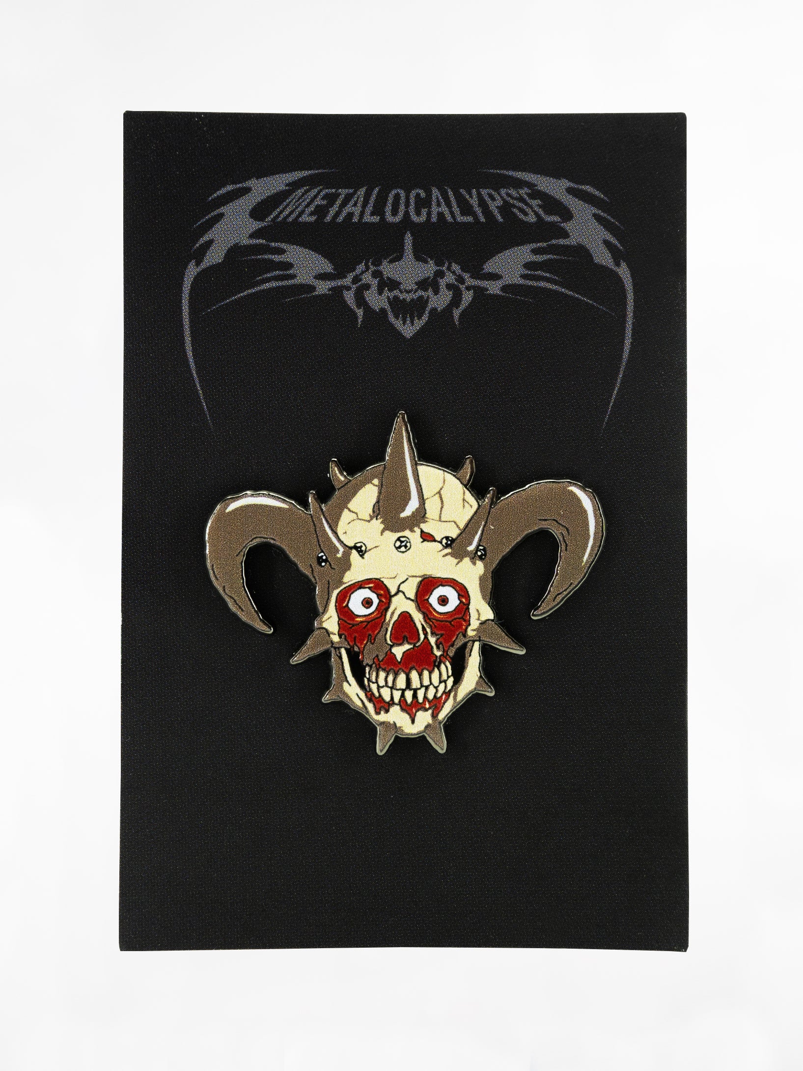 Metalocalypse Enamel Pin - Facebone by Titmouse on backing card