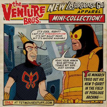 The Venture Bros. New Astrobase Go! Apparel Mini Collection Only at Titmousestuff.com