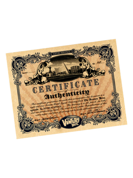 The Venture Bros. Animation Layout 069 w/ Certificate Signed by Jackson Publick and Doc Hammer
