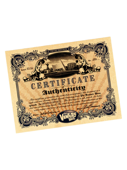 The Venture Bros. Animation Layout 090 w/ Certificate Signed by Jackson Publick and Doc Hammer