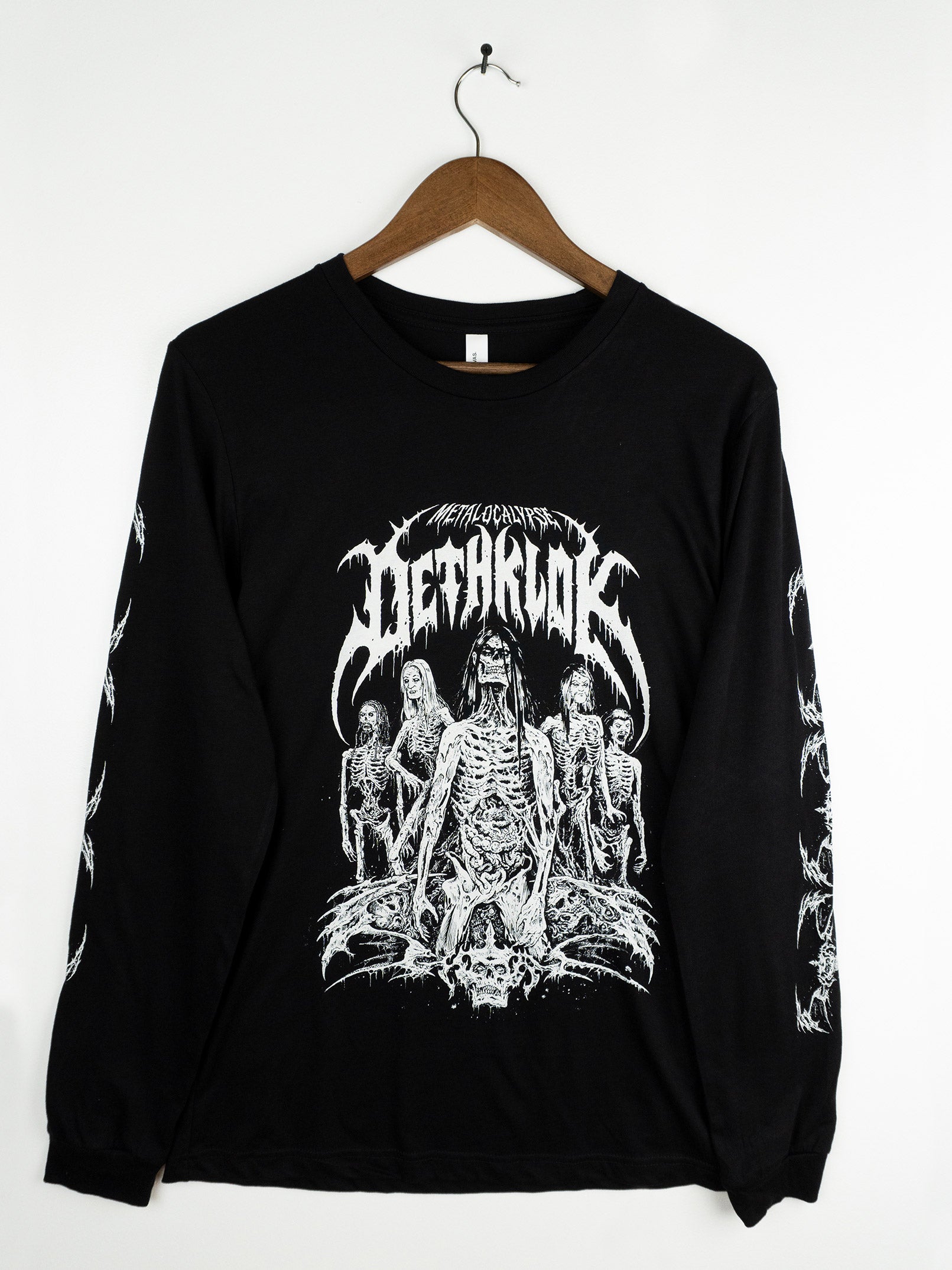 Metalocalypse by Mark Riddick Long Sleeve Tee by Titmouse Front View
