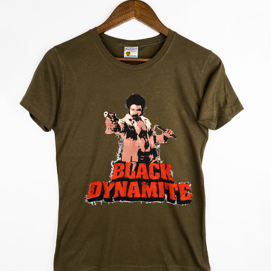 BLACK DYNAMITE! Green Graphic Tee by Titmouse Front View