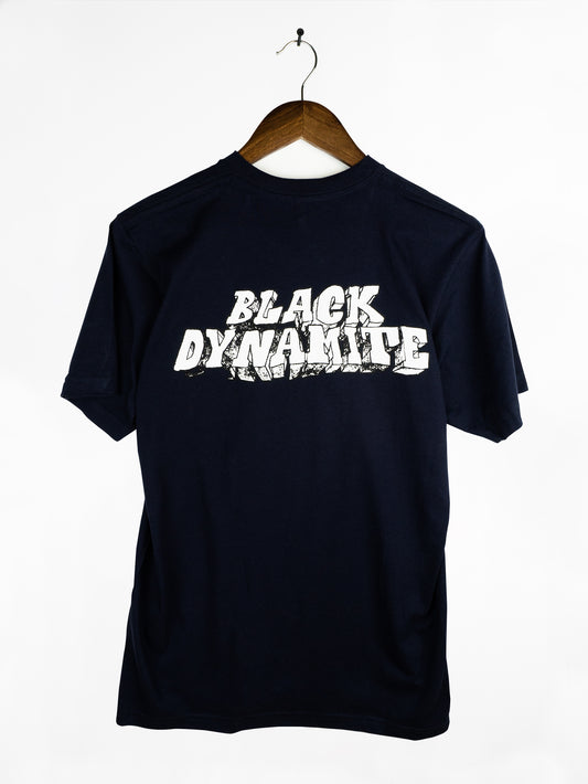 BLACK DYNAMITE! Mens "Black Dynamite Crew" Tee - Navy by Titmouse Back View
