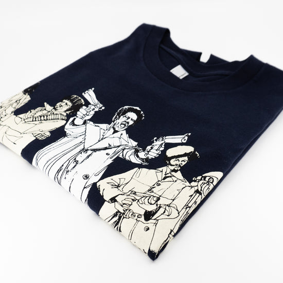 BLACK DYNAMITE! Mens "Black Dynamite Crew" Tee - Navy by Titmouse Detail View