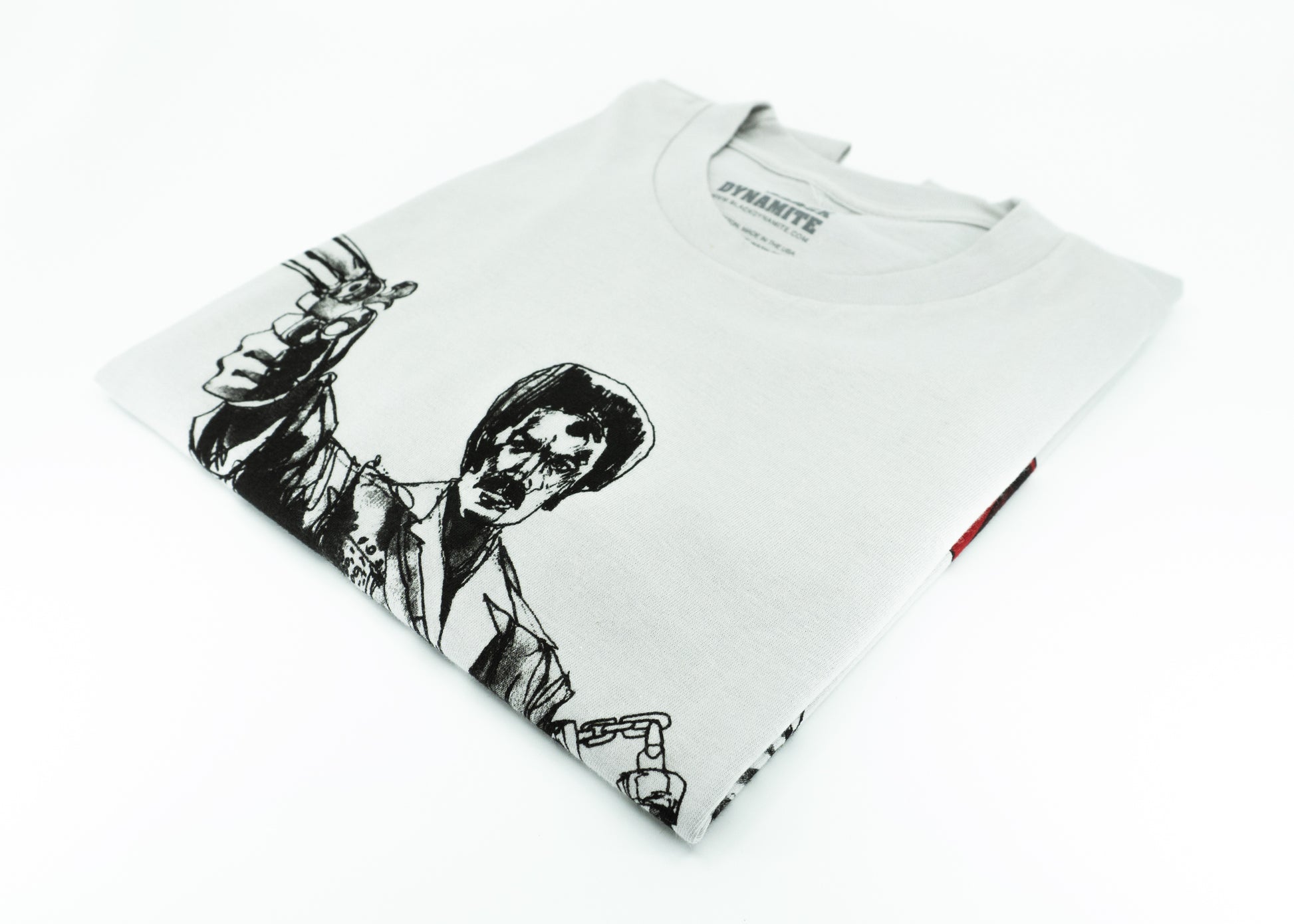 BLACK DYNAMITE! Mens Logo Tee - Grey by Titmouse Detail View