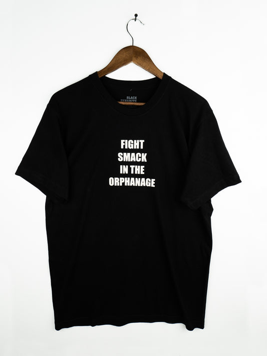 BLACK DYNAMITE! "Fight Smack in the Orphanage" Small Text Tee