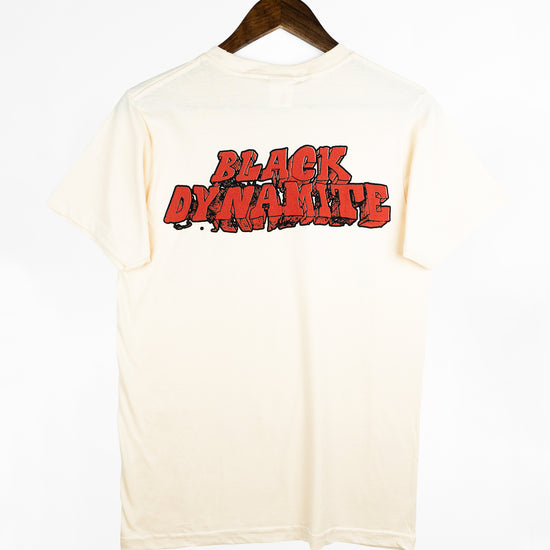 BLACK DYNAMITE! Mens "Black Dynamite Crew" Tee - Cream by Titmouse Back View