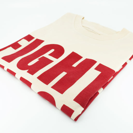 BLACK DYNAMITE! "Fight Smack in the Orphanage" Cream/Red Tee by Titmouse Detail View