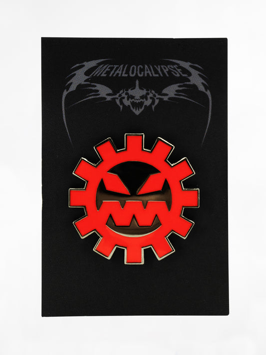 Metalocalypse Enamel Pin - Klokateer Symbol by Titmouse on backing card
