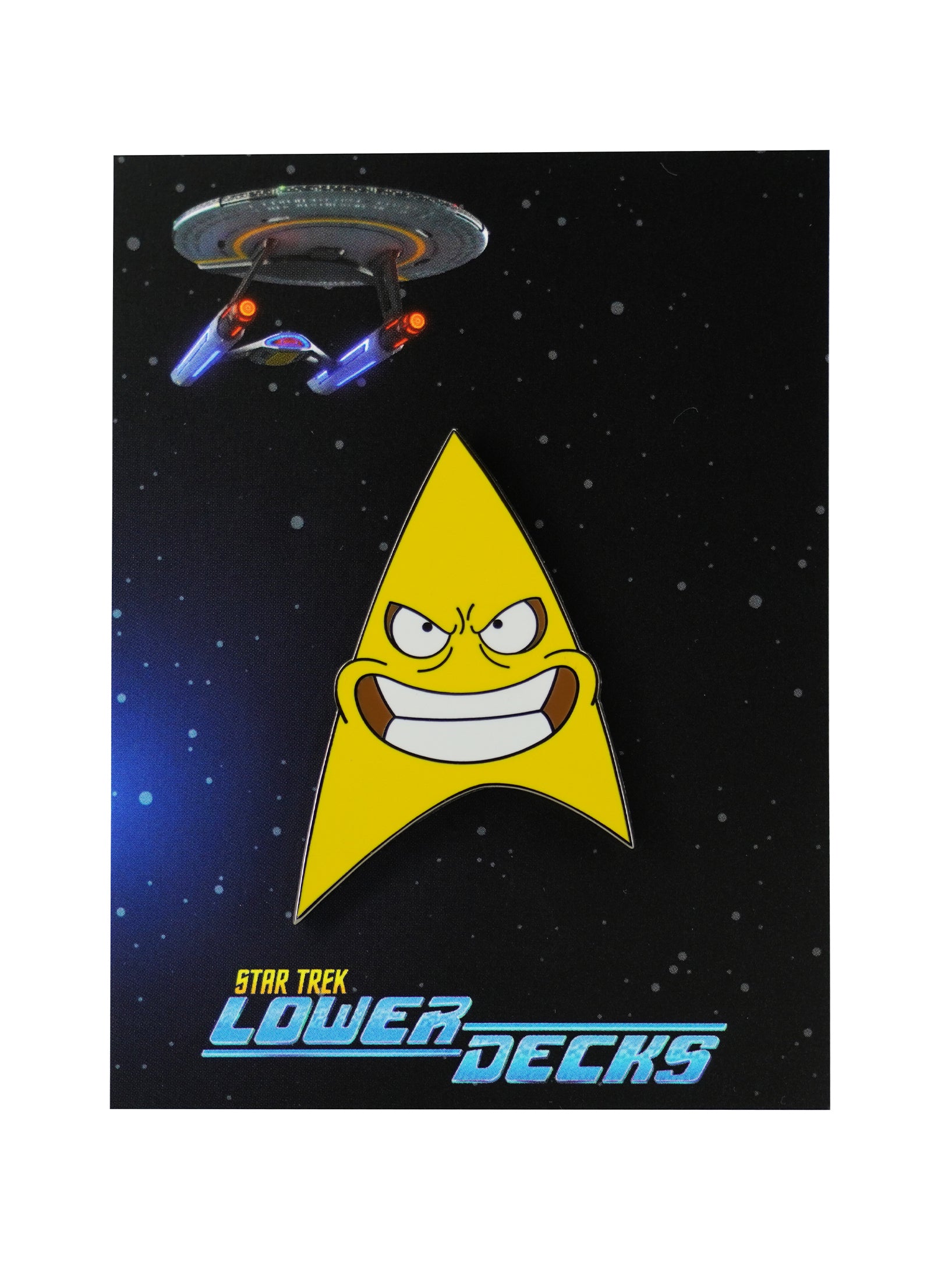 Star Trek: Lower Decks Enamel Pin - Badgey by Titmouse Detail View