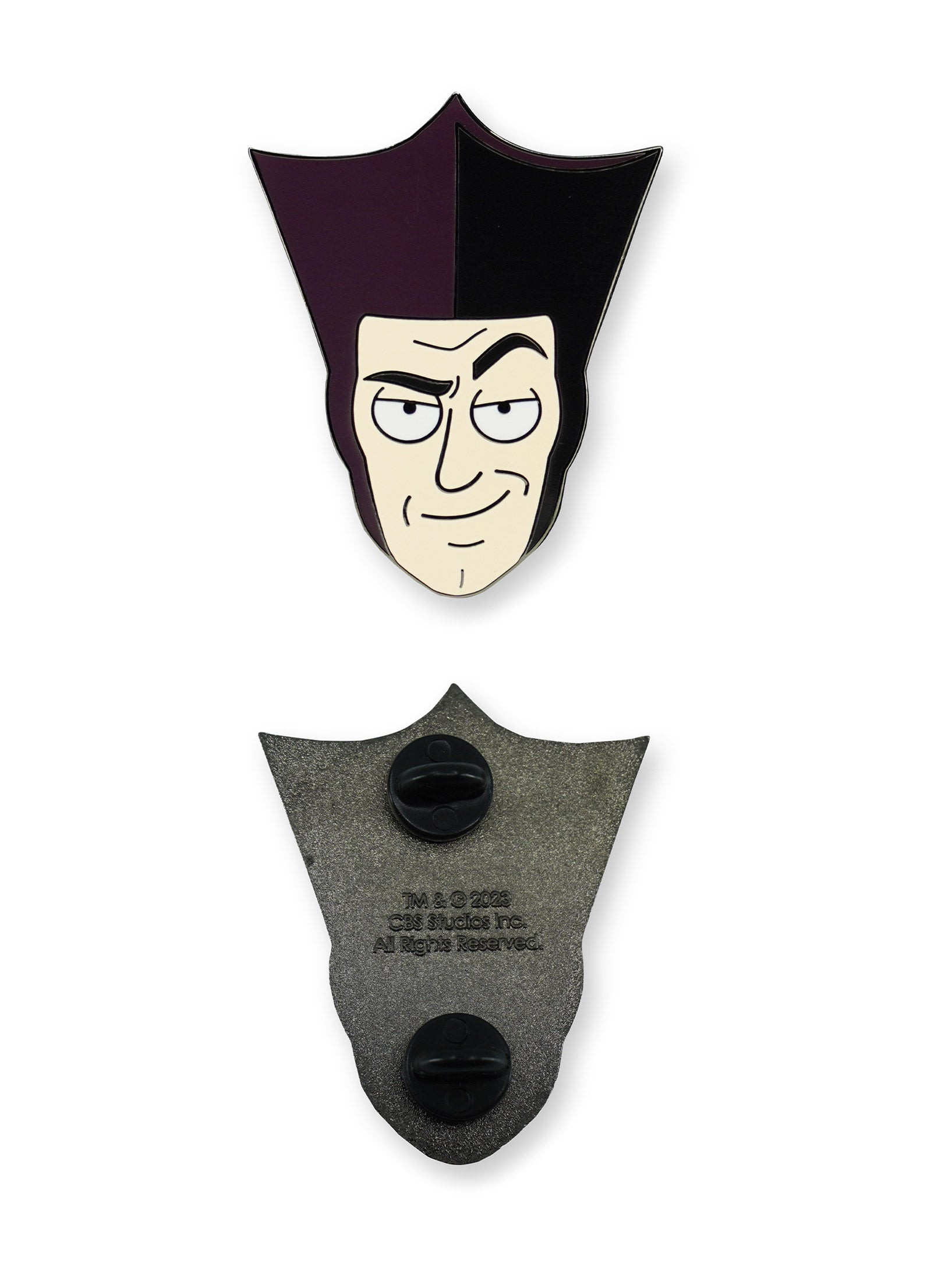 Star Trek: Lower Decks Enamel Pin - Q by Titmouse Front and Back View