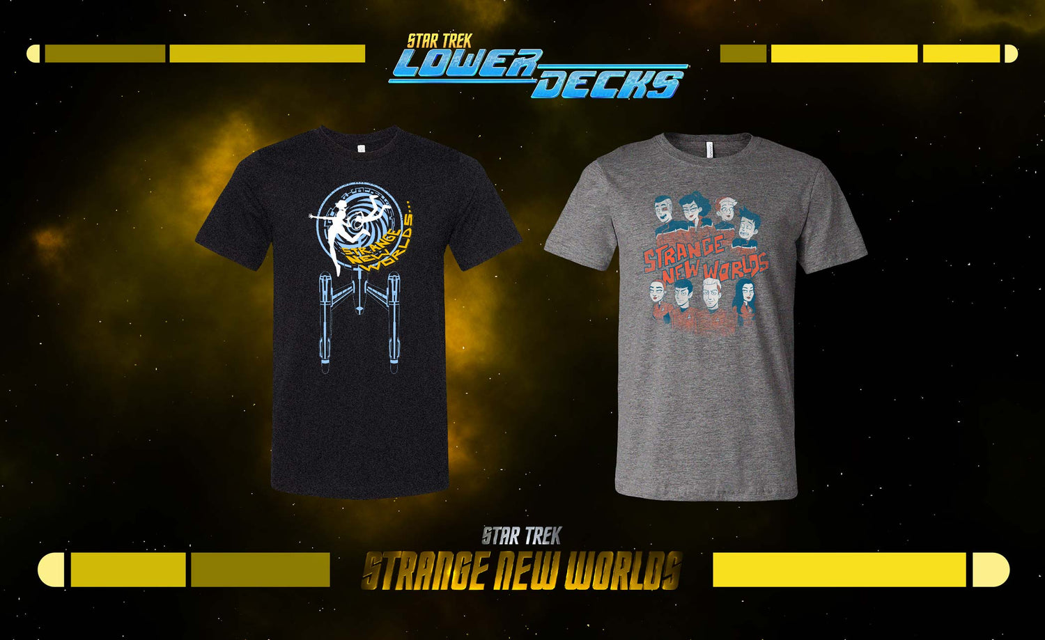 Star Trek Strange New Worlds + Star Trek Lower Decks T-shirts