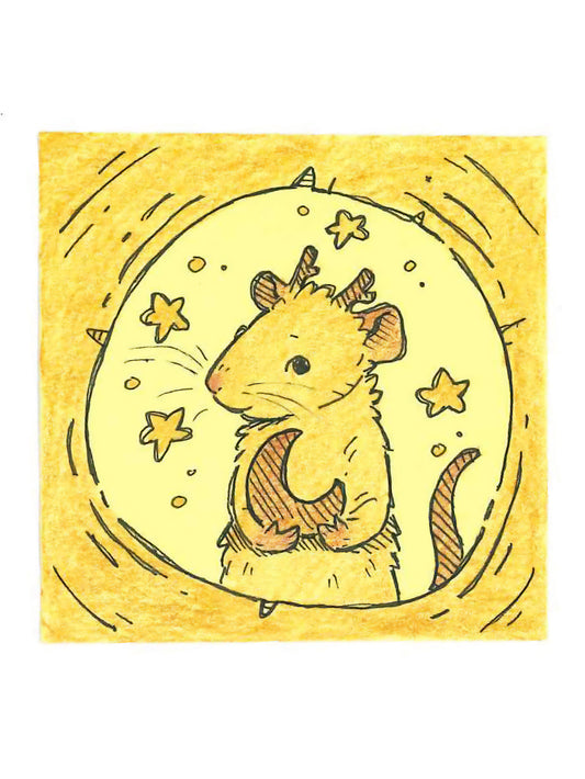 CA Fire Relief Titmouse Charity Auction - MOON RAT PORTRAIT by SOPHIE MCNALLY