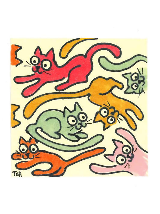 CA Fire Relief Titmouse Charity Auction - DOODLE CATS by TARA HURLEY