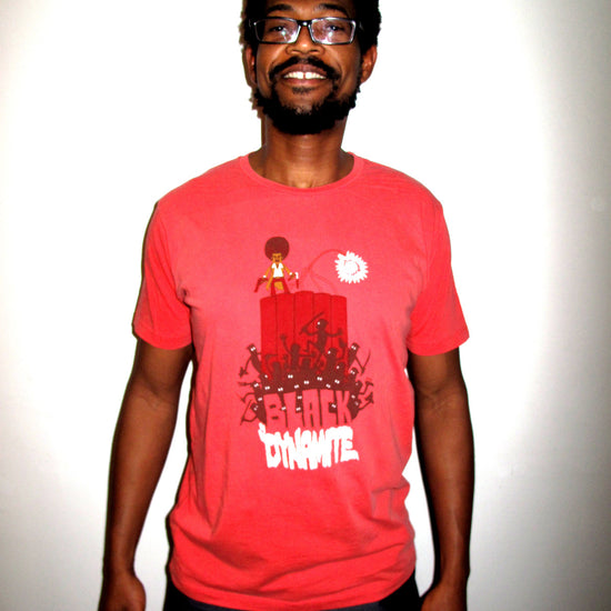 BLACK DYNAMITE! Mister Hipp "EXPLODING NINJAS!" Tee by Titmouse Model View