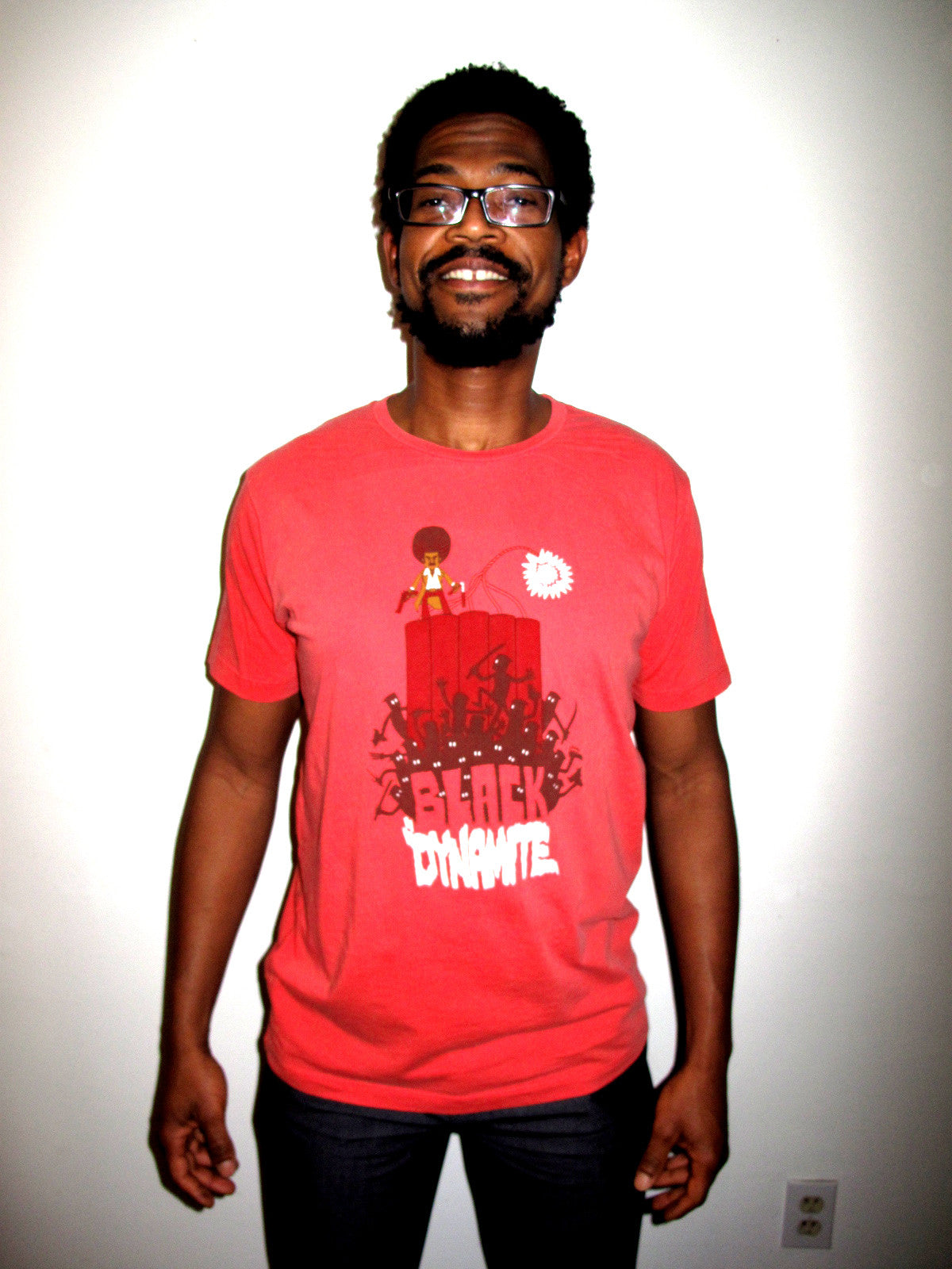 BLACK DYNAMITE! Mister Hipp "EXPLODING NINJAS!" Tee by Titmouse Model View