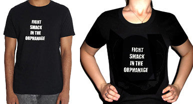 BLACK DYNAMITE! "Fight Smack in the Orphanage" Small Text Tee by Titmouse Model View